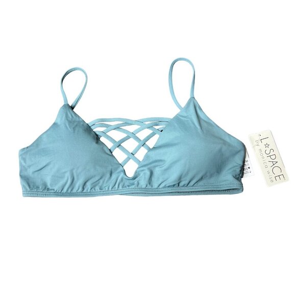 L*Space Jamie Bikini Bralette Swim Top Size L Caged‎ Criss-Cross NWT - Picture 2 of 9